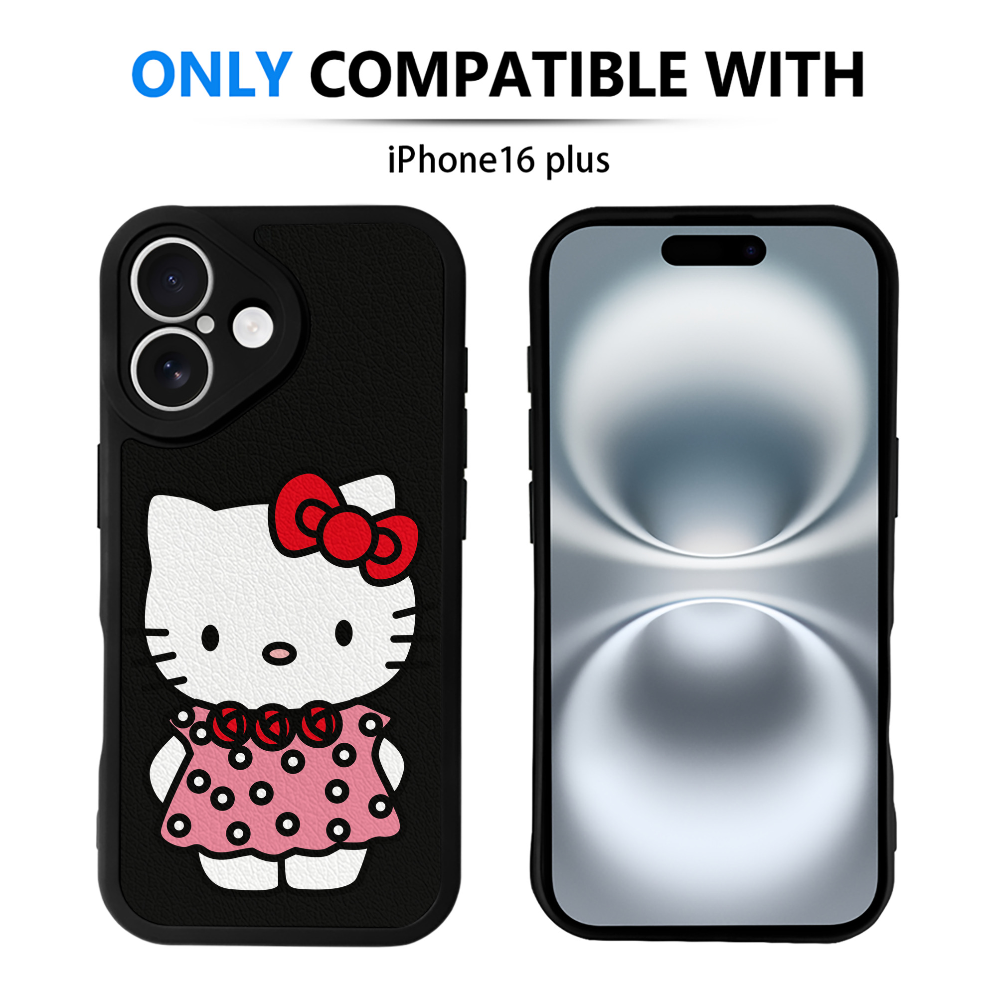 （画像用） Hello Kitty ハローキティ 【iPhone 16シリーズ対応】シリコンスマホケース（レザー調） 材質：シリコン